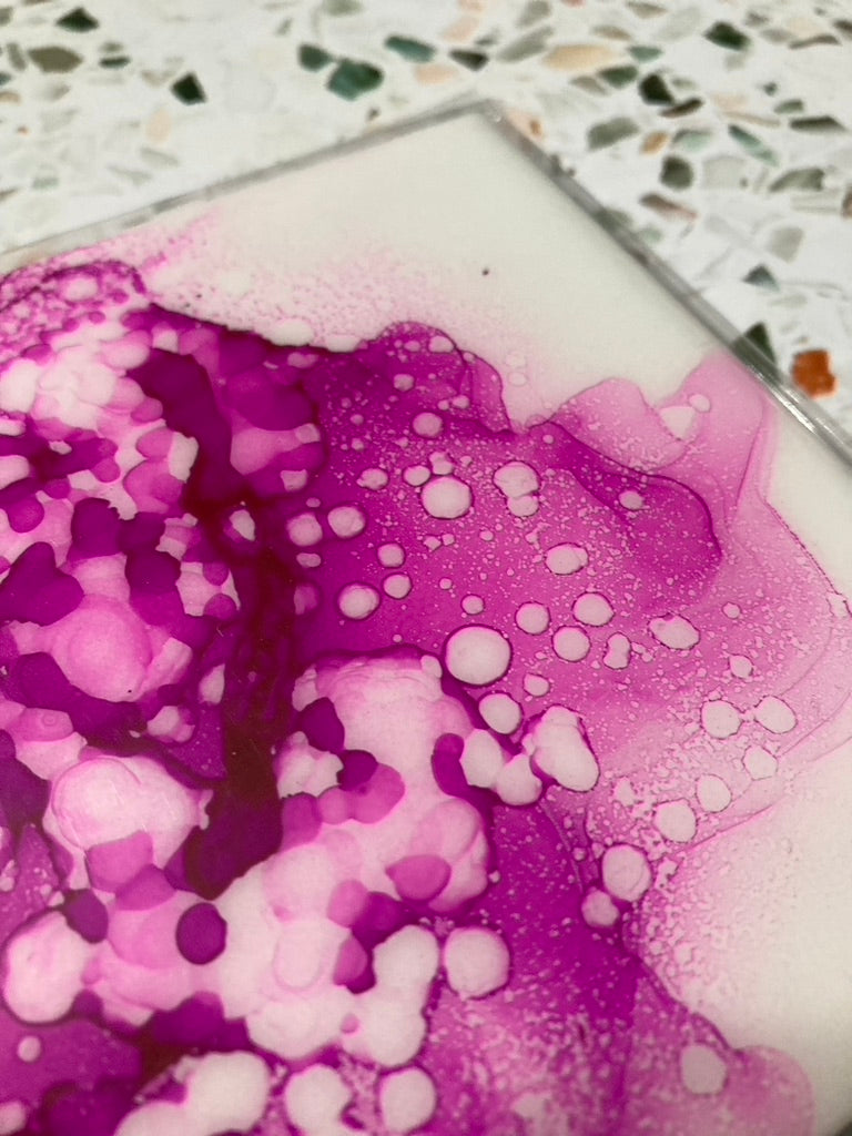 Pink Splatter Tile Coaster