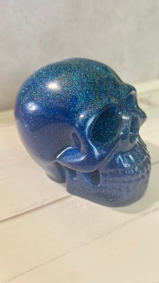 Blue Glitter Skull