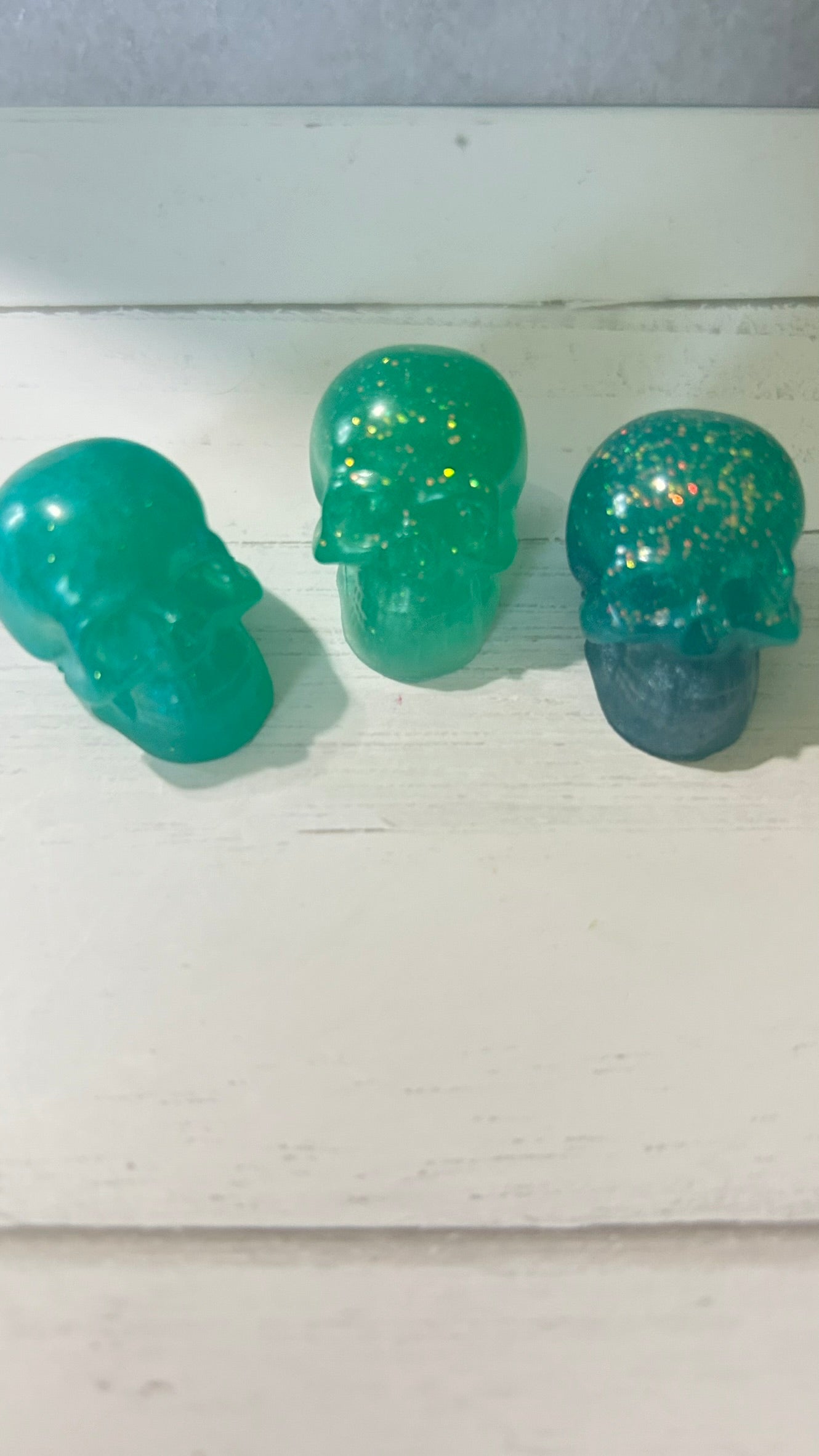 Teal Tiny Skulls