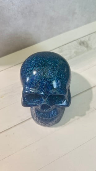 Blue Glitter Skull