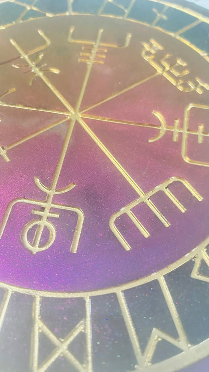 Chameleon Purple and Black Viking Compass