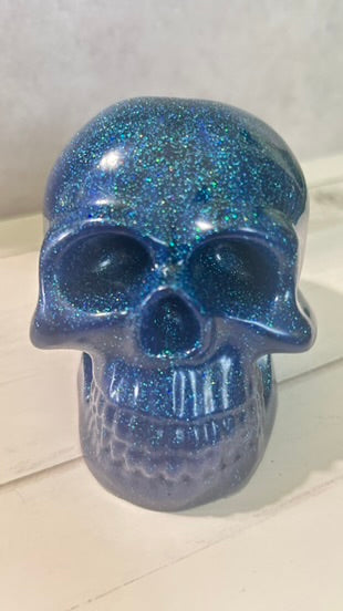 Blue Glitter Skull