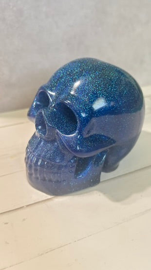 Blue Glitter Skull