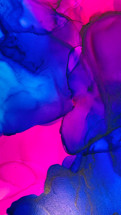 PInk and Blue Alcohol Ink