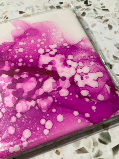Pink Splatter Tile Coaster