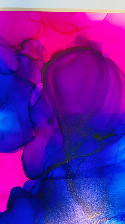 PInk and Blue Alcohol Ink